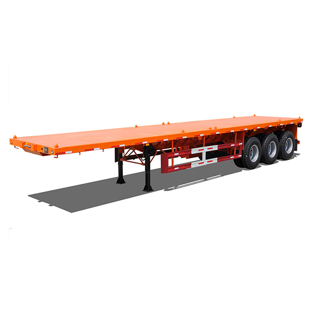  40FT Flat Bed Load Capacity Trailers 40 Ton Tri Axle Flatbed Container Semi Trailers Truck Trailer 