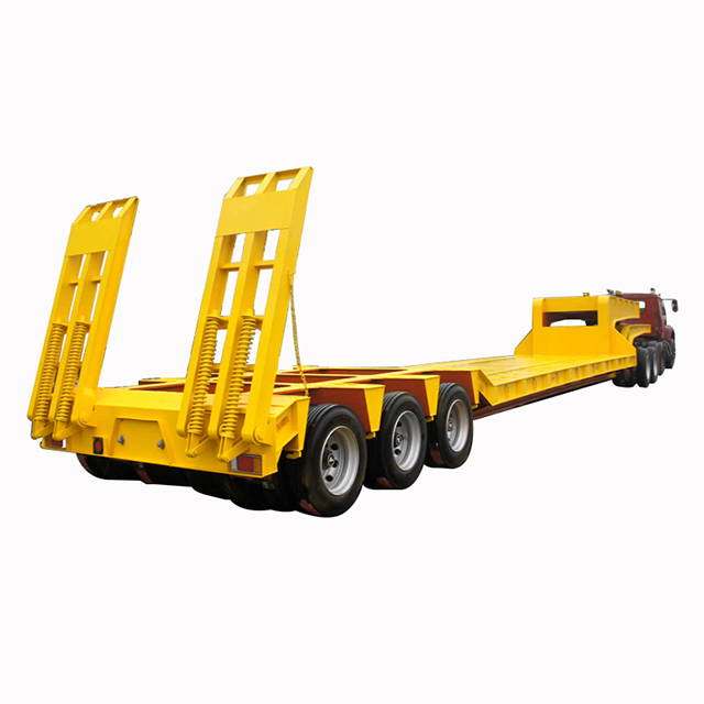 Low Bed Semi Trailer Flatbed Trailer 2 Axle For Sale