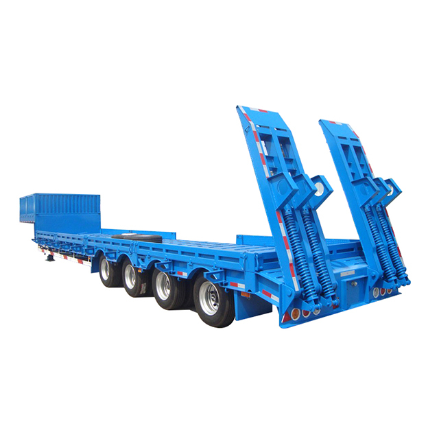 Multi Axle Low Bed Semi Trailer 60 80 100 Tons Lowboy Truck Semi Trailer Lowbed Semi Trailer