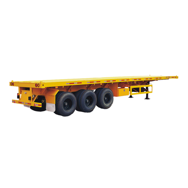 New 40FT Flat Bed Container Transport Truck Trailer 40 Feet 3 Axle Flatbed Semi Trailer